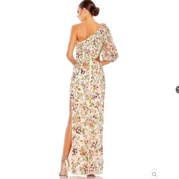 Mac Duggal 5567 Womens ONE SHOULDER FLORAL EMBELLISHED GOWN Dress - Picture 4 of 14